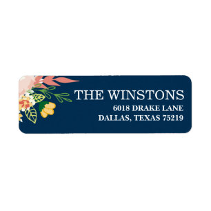 Monogram Floral Wreath Return Address Label