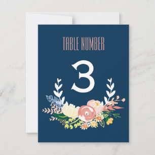 Monogram Floral Wreath   Table Number