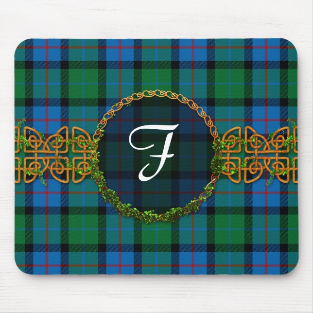 Monogram Flower Of Scotland Tartans Mouse Mat (Front)