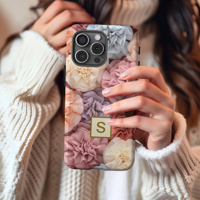 Monogram flower pink iPhone case (Creator Uploaded)