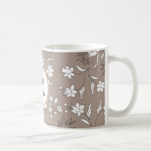 monogram & flowers coffee mug