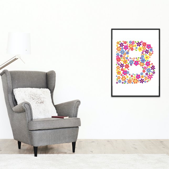 Monogram Flowers Floral Letter B Poster (Creator Uploaded)