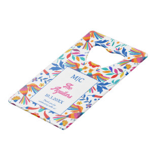 Monogram Folk Art Floral Fiesta Wedding Favour