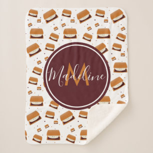 Monogram Food Smore Cute Sherpa Blanket