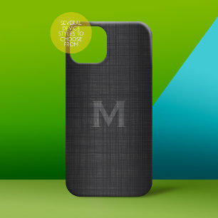 Monogram for Men with Linen Look iPhone 15 Pro Max Case