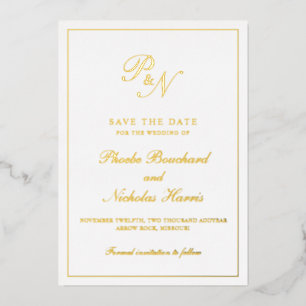 Monogram Formal Elegant Wedding Save the Date