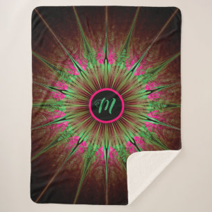 Monogram Fractal Sherpa Blanket