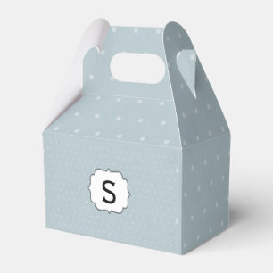 Monogram Framed on Pale Blue with White Polka Dots Favour Box