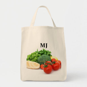 Monogram Fresh Produce Grocery Tote Bag