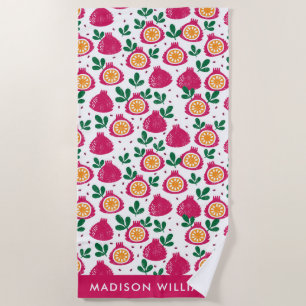 Monogram Fruit Elegant Stylish Beach Towel
