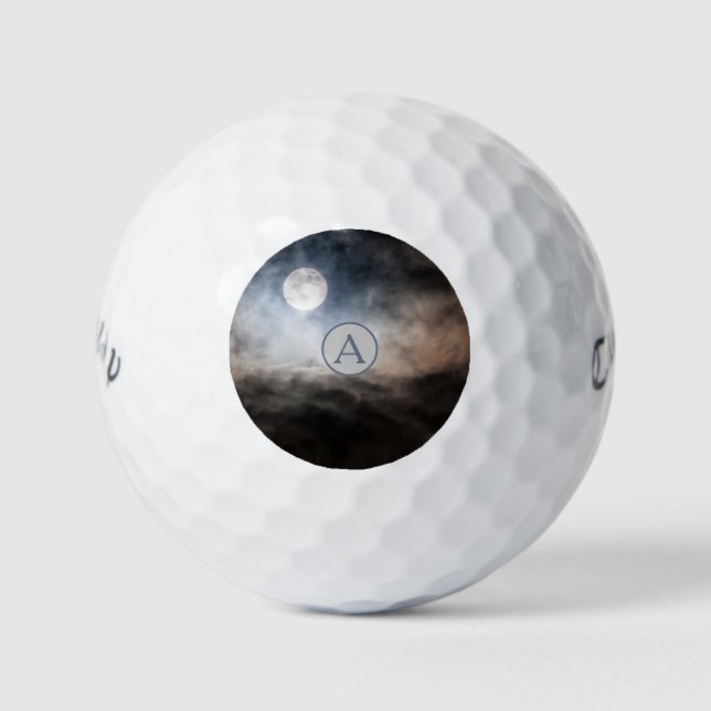 Monogram Full moon personalised Golf Balls (Front)
