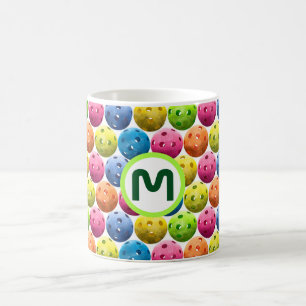 Monogram Fun Colourful Pickleball Coffee Mug