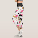 Monogram Fun Girly Polka Dot Modern Pattern Capri Leggings<br><div class="desc">This modern design features a polka dot pattern in pink,  gold and black on a white background with a personalised monogram #fun #fashion #leggings #clothing #fashionable #fitness #fitnessapparel #apparel #gifts #sports #fitnessclothing #style #stylish #trendy #trending #personalizedgifts #monogram #monogrammed</div>