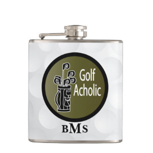 Monogram Funny Golf Aholic Hip Flask