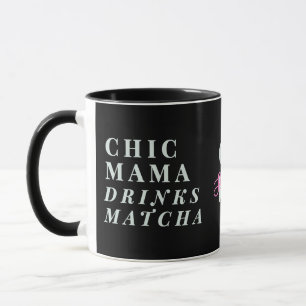 Monogram Funny Mama Matcha Tea Saying Minimalist Mug