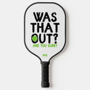 Monogram Funny Typography Pickleball Player Paddle
