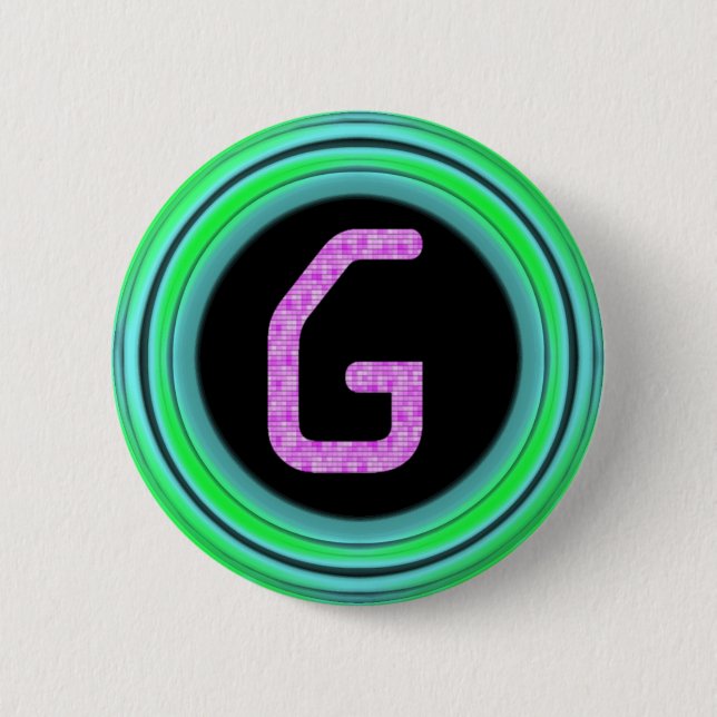 Monogram "G" 6 Cm Round Badge (Front)