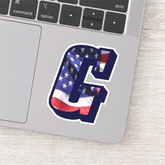 Monogram G American Flag Letter Initial USA Vinyl