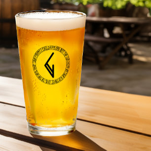 Monogram G -Fun Norse Viking Rune Style Pint Glass
