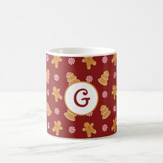 Monogram 'G' Gingerbread Cookie Christmas Mug