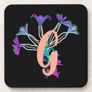 Monogram G Initial Beverage Coaster