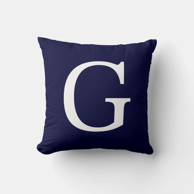 Monogram G On Navy Blue Cushion (Front)