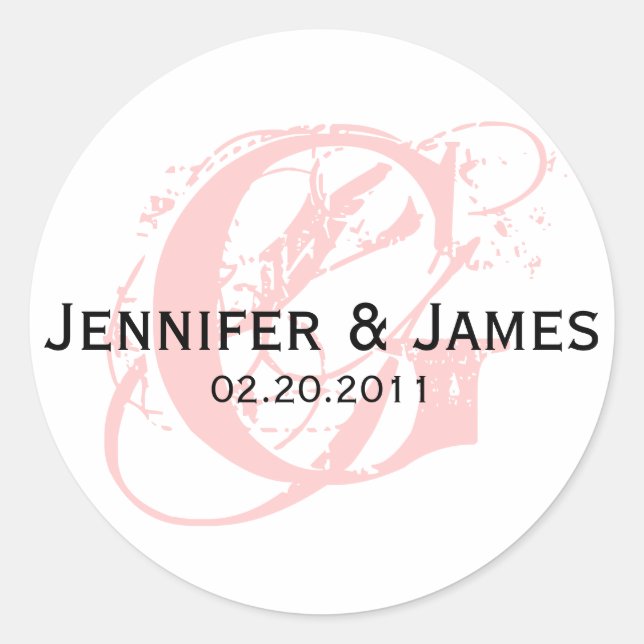 Monogram G Save the Date Wedding Sticker (Front)