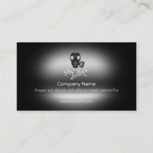 Monogram, Gas Mask Civil Defence, metallic-effect Business Card