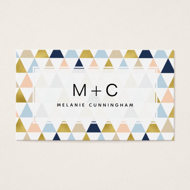 Monogram Geometric Business Cards (Front)