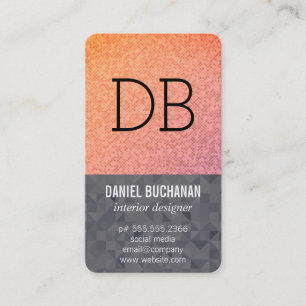 Monogram Geometric Pattern Business Card