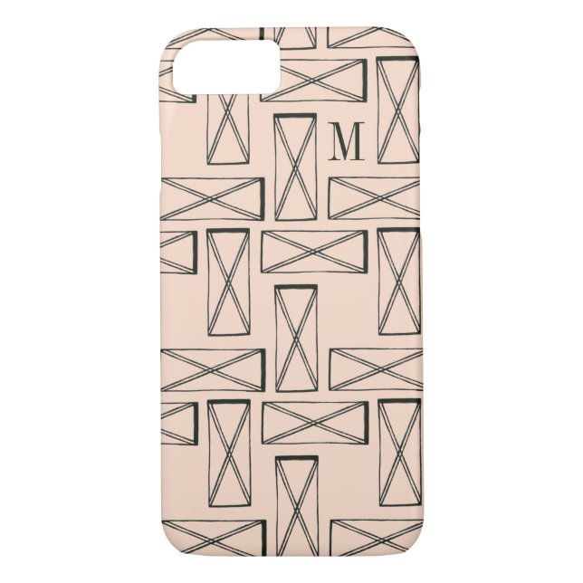 Monogram | Geometric Rectangle X Design Case-Mate iPhone Case (Back)