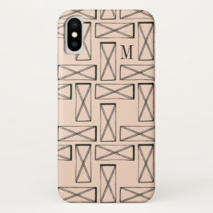 Monogram   Geometric Rectangle X Design iPhone X Case