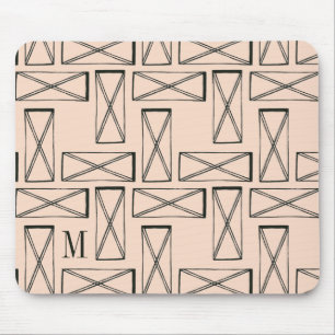 Monogram Geometric Rectangle X Design Mouse Mat