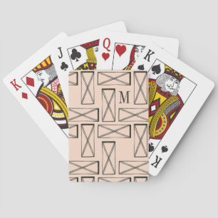 Monogram   Geometric Rectangle X Design Playing Cards