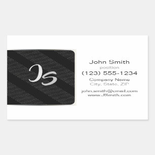 Monogram Geometric trendy black pattern Rectangular Sticker