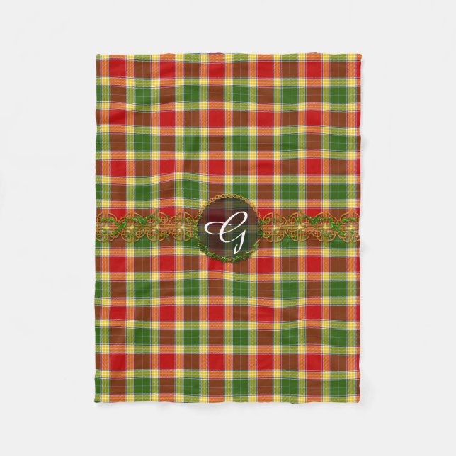 Monogram Gibson Tartan Fleece Blanket (Front)
