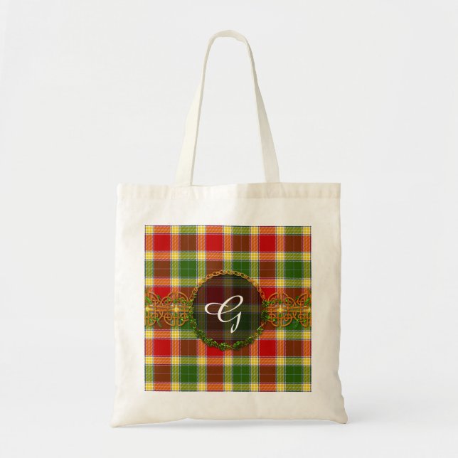 Monogram Gibson Tartan Tote Bag (Front)