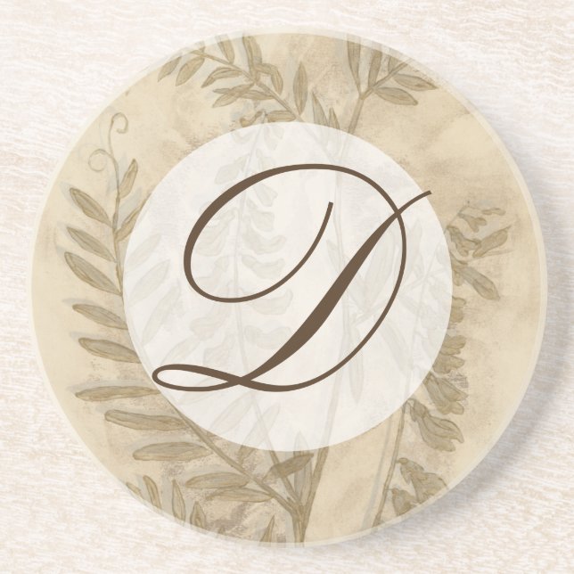 Monogram | Gilded Foliage I Coaster (Front)