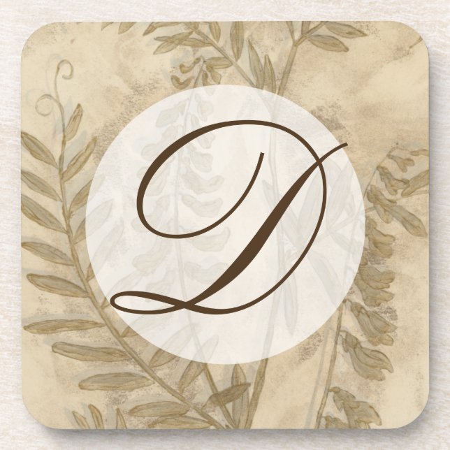 Monogram | Gilded Foliage I Coaster (Front)