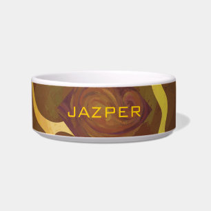 Monogram Giraffe Brown, Yellow Print Bowl