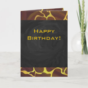 Monogram Giraffe Brown, Yellow Print Card