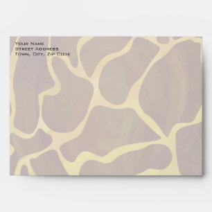 Monogram Giraffe Brown, Yellow Print Envelopes