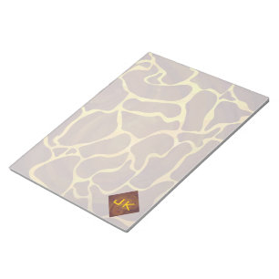 Monogram Giraffe Brown, Yellow Print Notepad