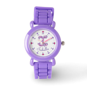 Monogram girls I doodle heart art name watch