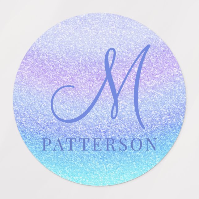 Monogram Girly Glitter Chic Sparkle Modern Name (Design 1)