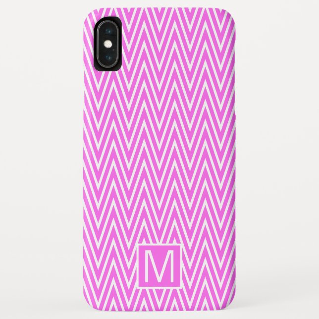 Monogram GL Pink Steep Chevron Case-Mate iPhone Case (Back)