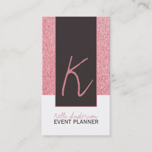 Monogram Glitter Business Card Template