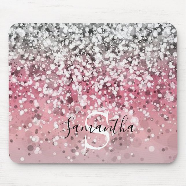 Monogram Glitter Mouse Mat (Front)