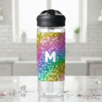 Monogram Glitter Personalised Rainbow