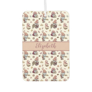 Monogram Gnomes Baking Cupcakes Doughnuts  Car Air Freshener